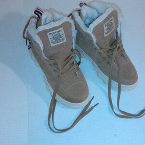 Rostory Child Womens Beige Winter Fur-Lined Boots Size 8 in girls
